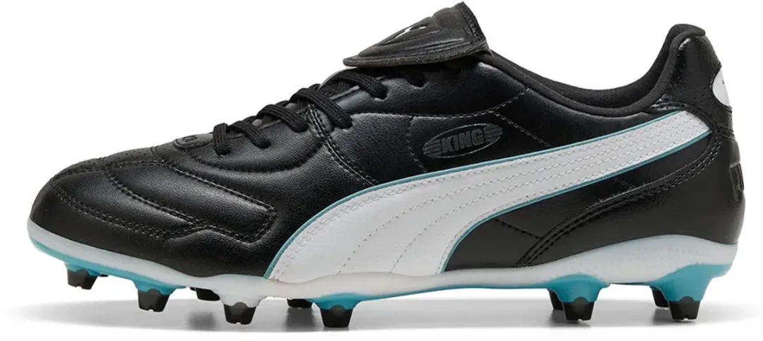 PUMA King Liga FG/AG Voetbalschoenen Dames - 40 - Zwart/Wit/Aqua
