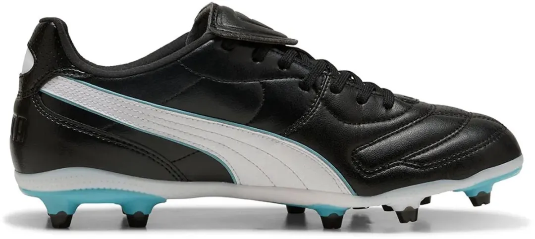 PUMA King Liga FG/AG Voetbalschoenen Dames - 40 - Zwart/Wit/Aqua