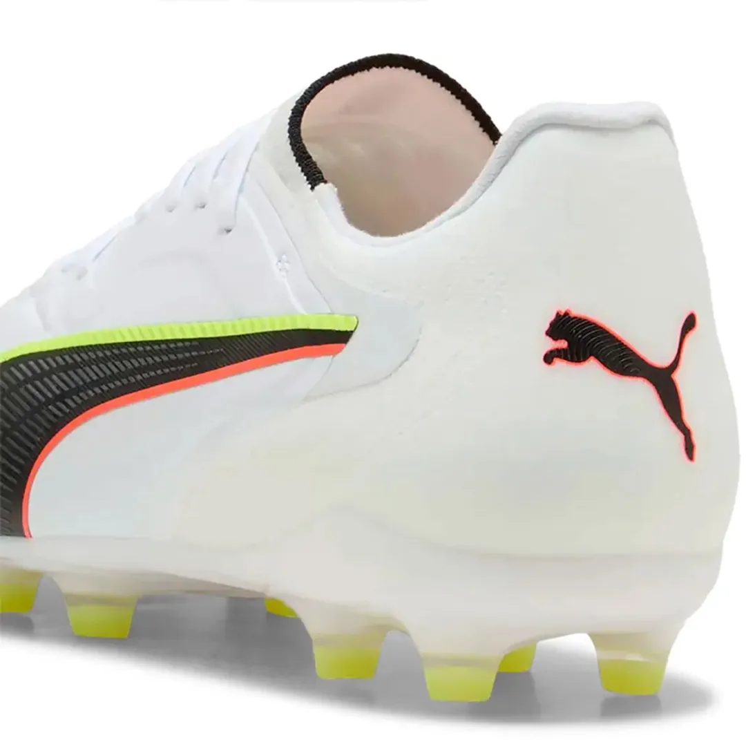 PUMA King 20 Pro FG/AG Voetbalschoenen - 39 - Wit/Rood/Geel