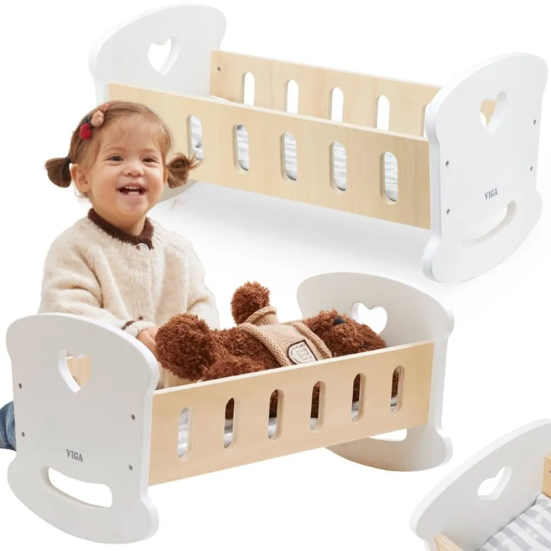 Viga Houten Poppenwieg Meerkleurig