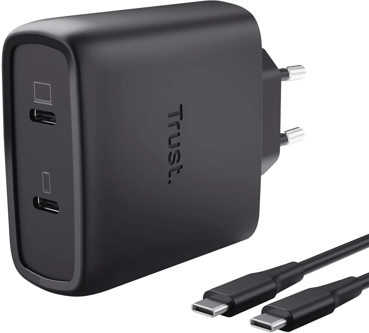 Trust Maxo 65W GaN USB-C Oplader 25525 - 2x USB-C - 65W - Zwart - afbeelding 6 van 6