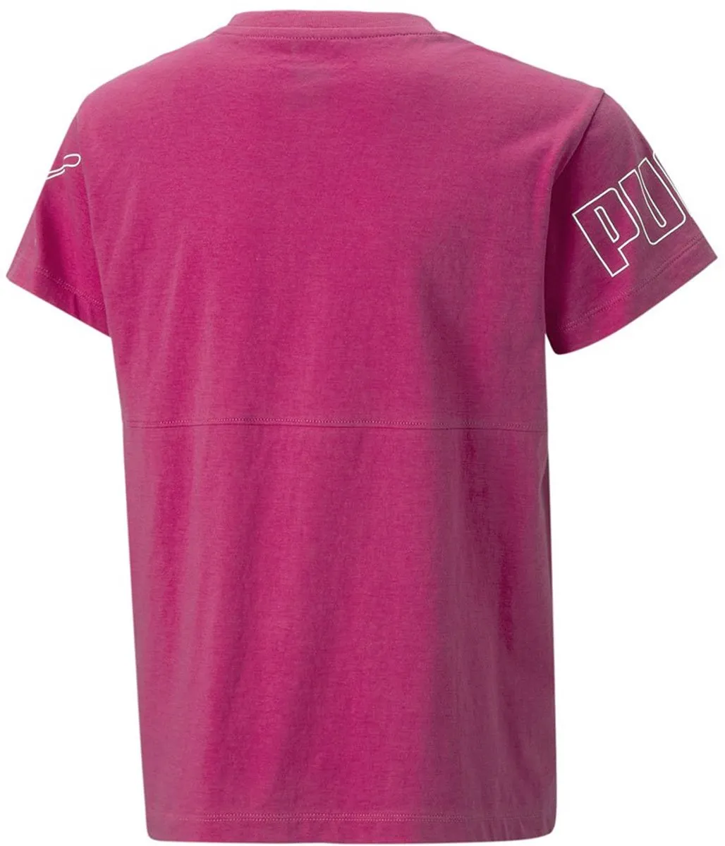 PUMA Power Colorblock T-shirt Meisjes 5-6 jaar - Roze