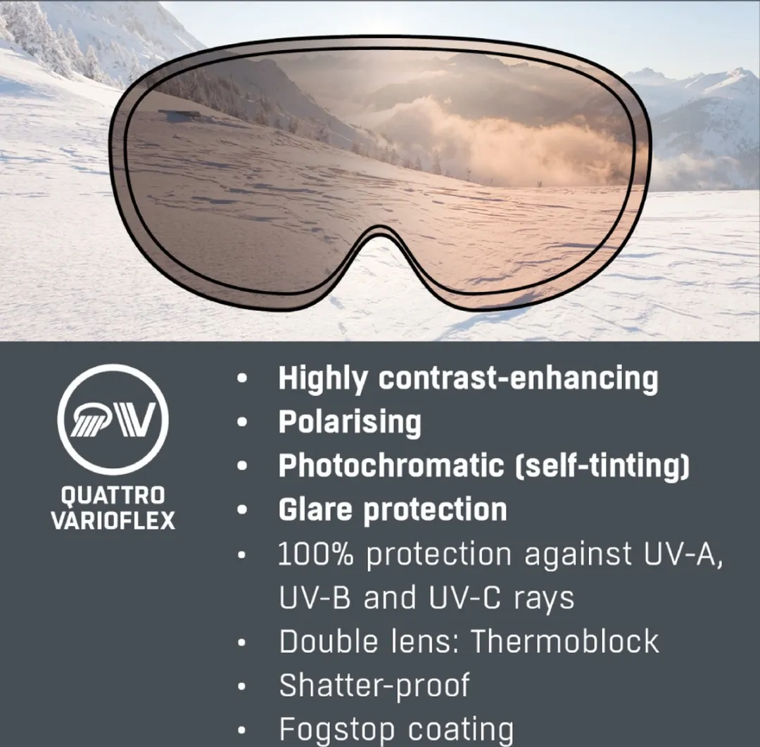 Alpina Nendaz QV OTG Photochromic Skibril - Wit