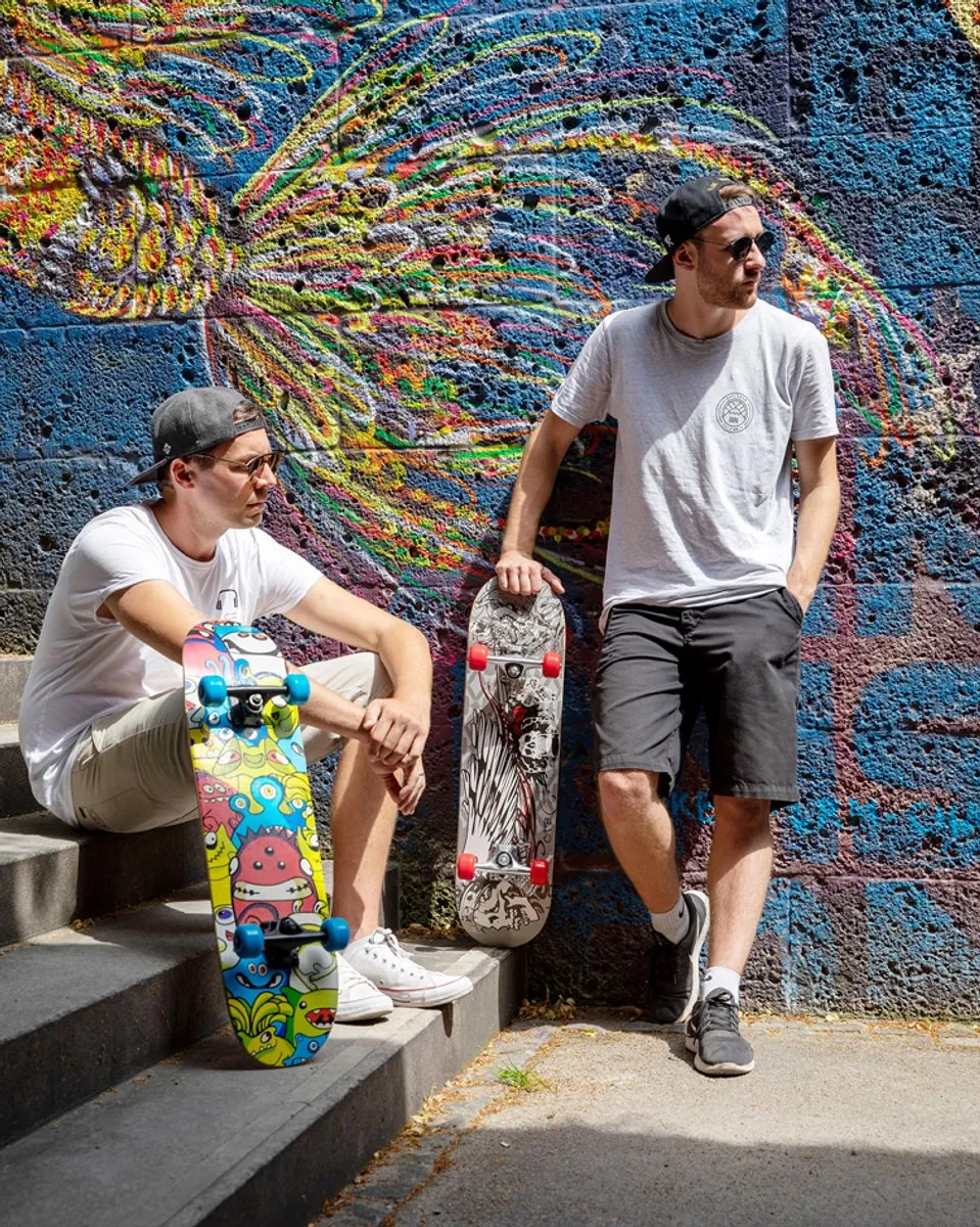 Schildkröt Skateboard - Rood/Geel/Zwart