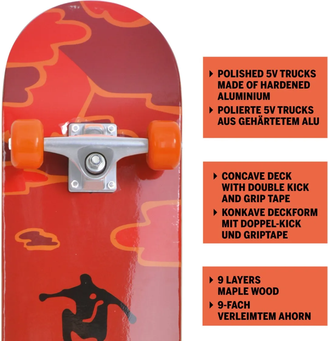 Schildkröt Skateboard - Rood/Geel/Zwart