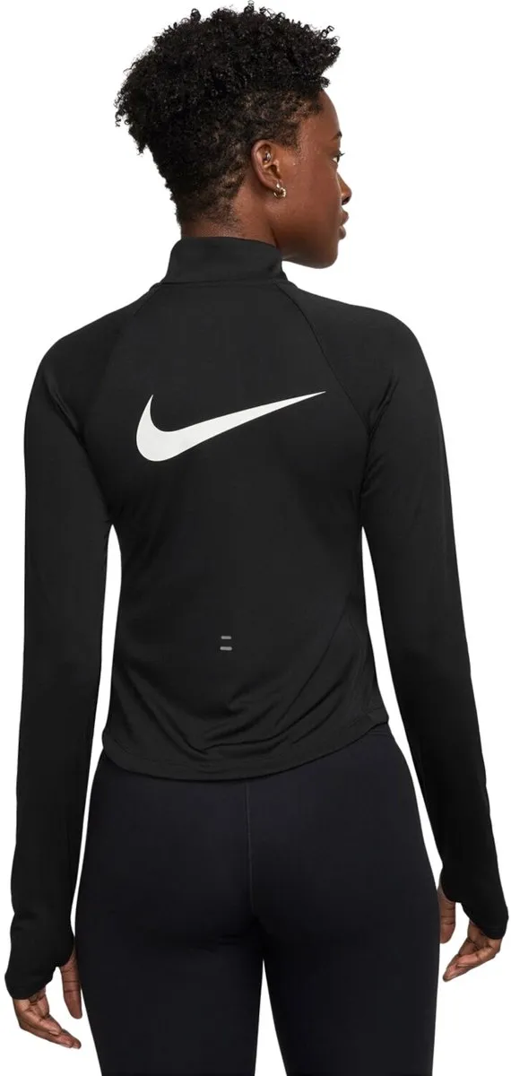Nike Tempo Swoosh Dri-FIT Dames Half-Zip Top HV2842-010 - Zwart-wit
