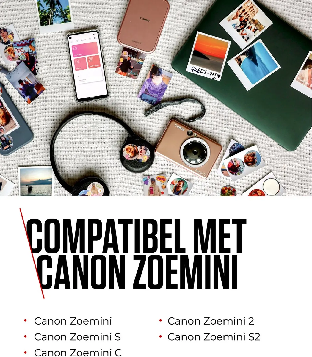 Canon ZINK 100 Zelfklevend Fotopapier - 100 Vel - Card formaat - Wit