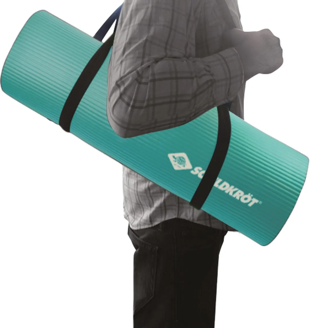 Schildkröt Fitnessmat 10mm Blauw - Antislip met Riem