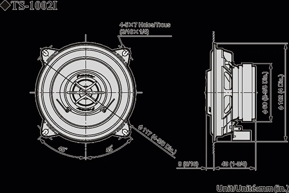 Pioneer TS-1002i Autospeakers 25W - 2-delig Zwart