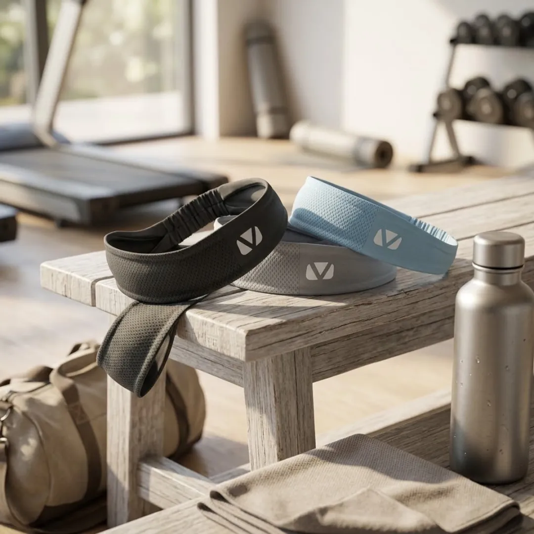 NUVEX Sport Hoofdband Set 3-delig - Grafietzwart/Wolkengrijs/Lichtblauw
