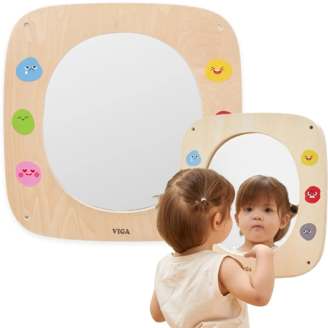 Viga Houten Spiegelbord Emoticons
