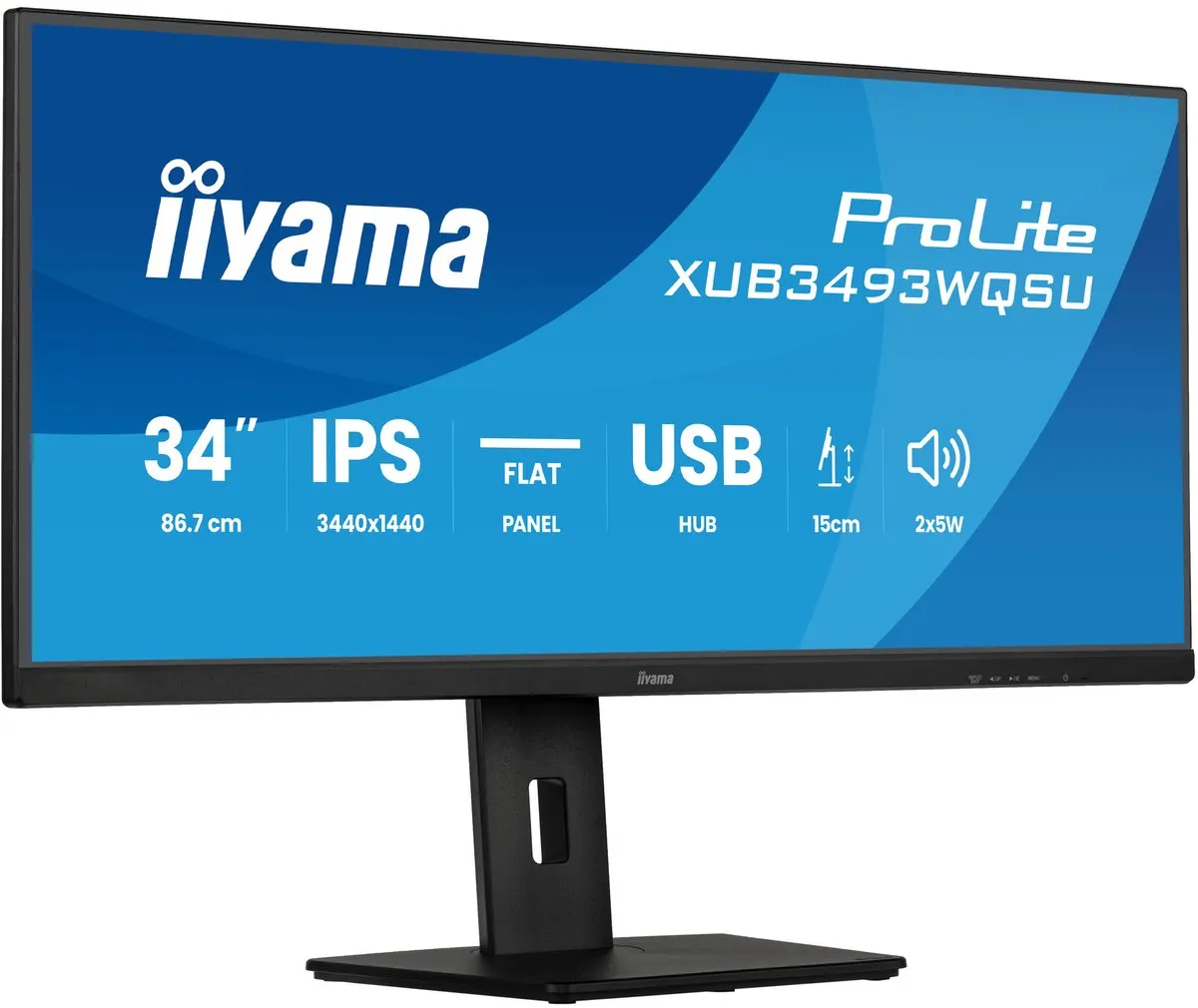 iiyama ProLite XUB3493WQSU-B6 34 inch WQHD IPS Monitor - USB-Hub 4x