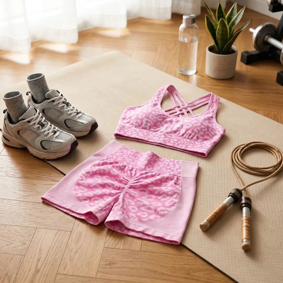Nuvex Dames Sportset Roze Luipaard - Maat M