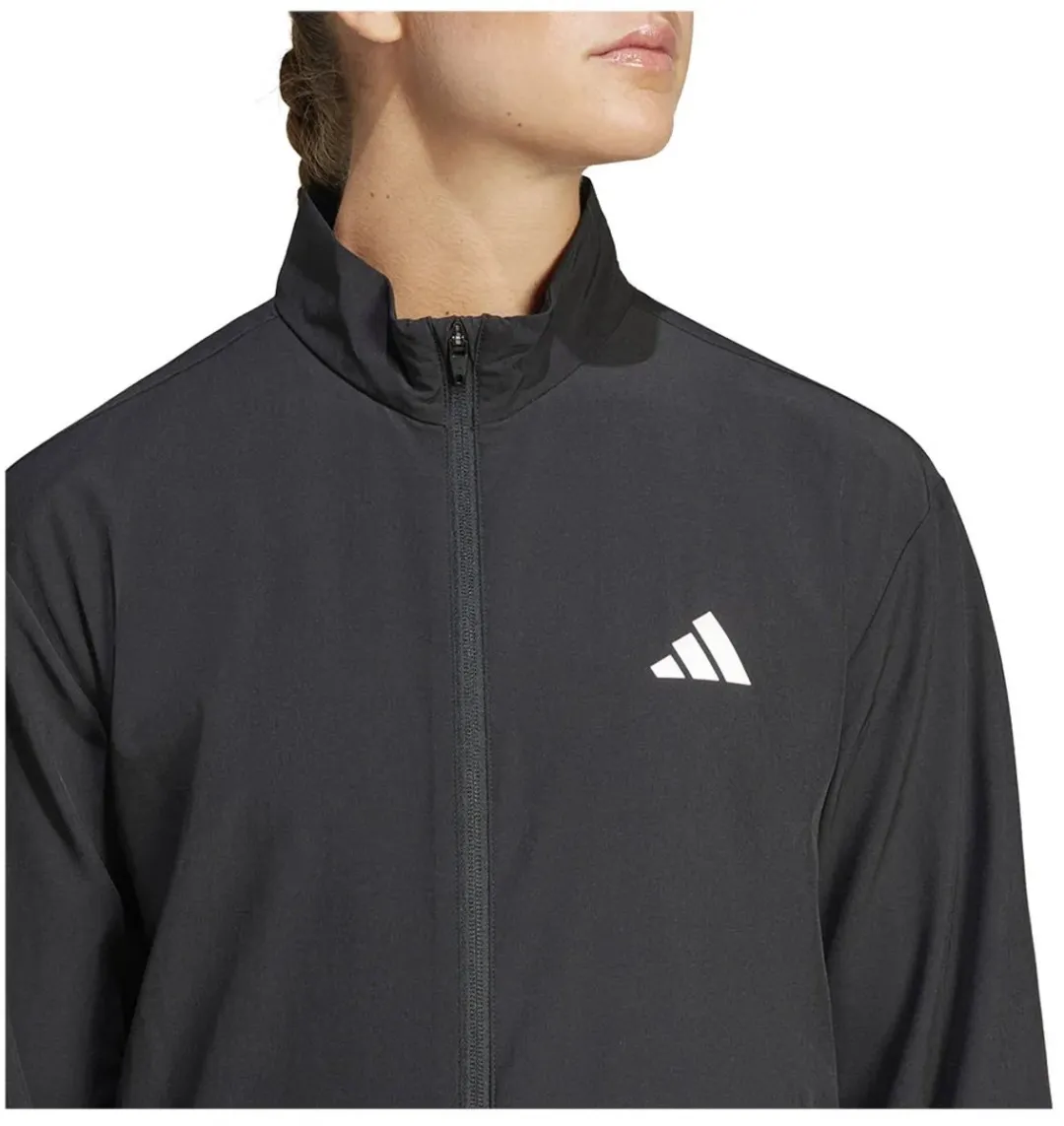 Adidas Train Essentials 3 Stripes Woven Warm Up Sweatshirt - Zwart L