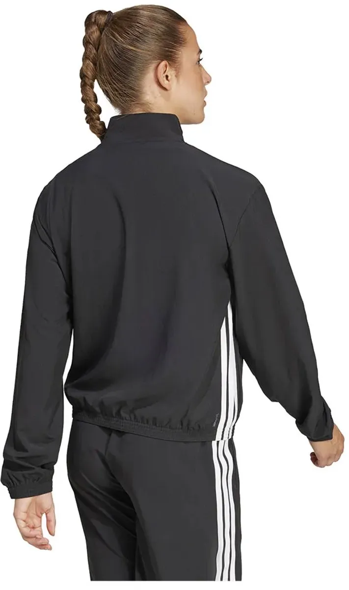 Adidas Train Essentials 3 Stripes Woven Warm Up Sweatshirt - Zwart L