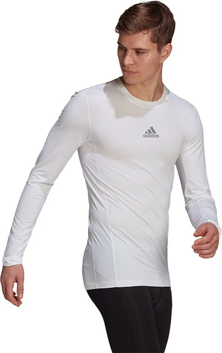adidas Techfit Compression Longsleeve Sportshirt GU7334 - XL - Wit