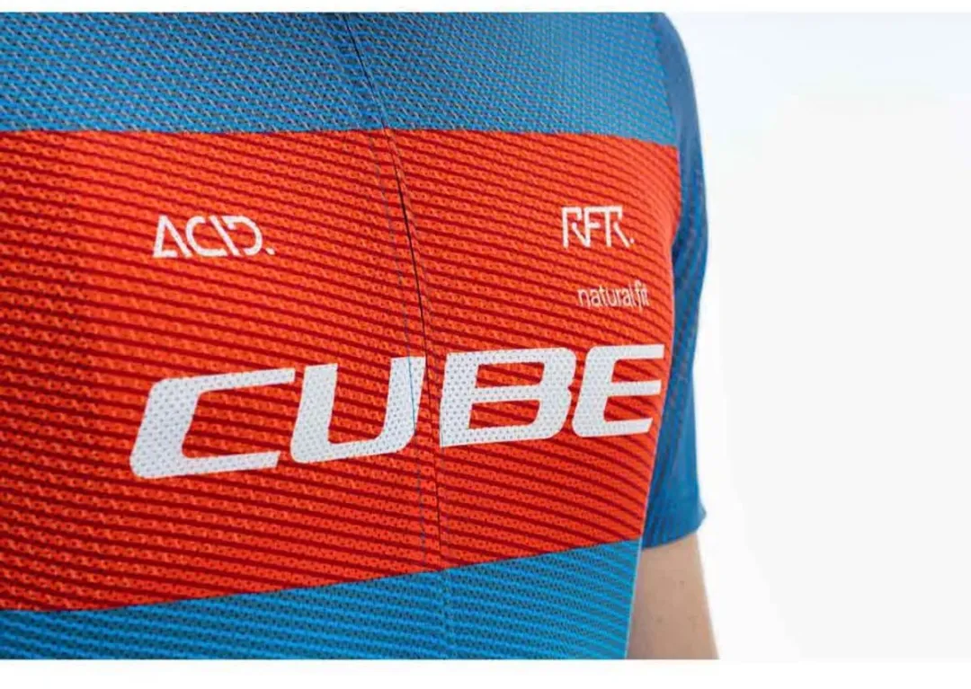 Cube Teamline Cmpt Korte Mouw Wielertrui M - Blauw/Rood/Grijs - afbeelding 6 van 6