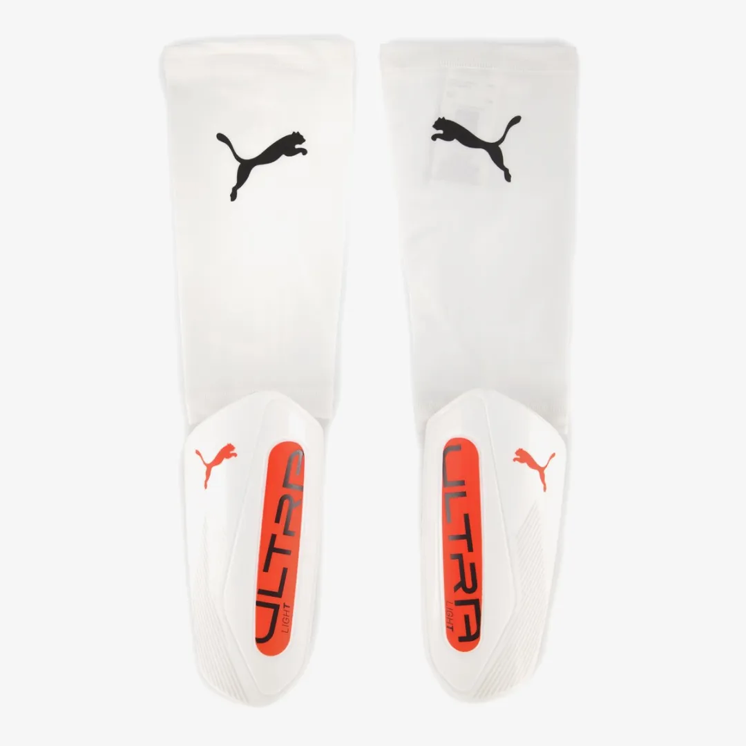 PUMA Ultra Light Sleeve Scheenbeschermers - Maat M - Wit/Rood
