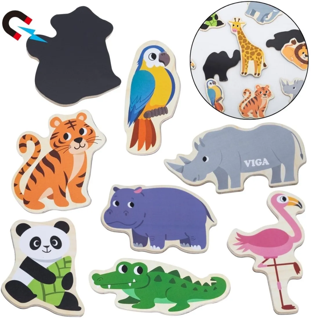 Viga Houten Wilde Dieren Magneten
