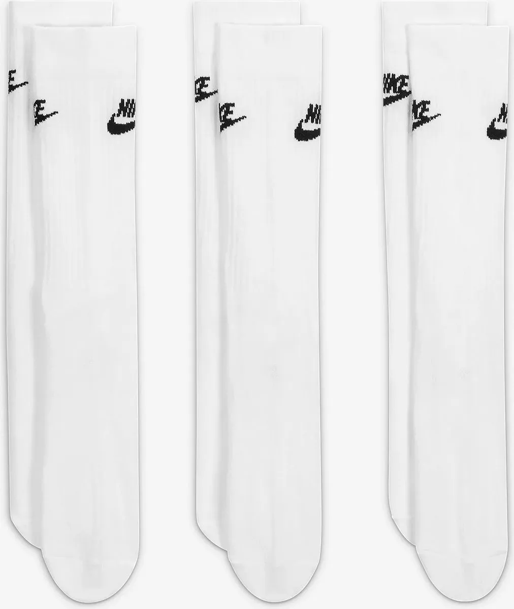 Nike Everyday Cushion Crew Sokken DX5025-100 - 3 Stuks - Wit/Zwart