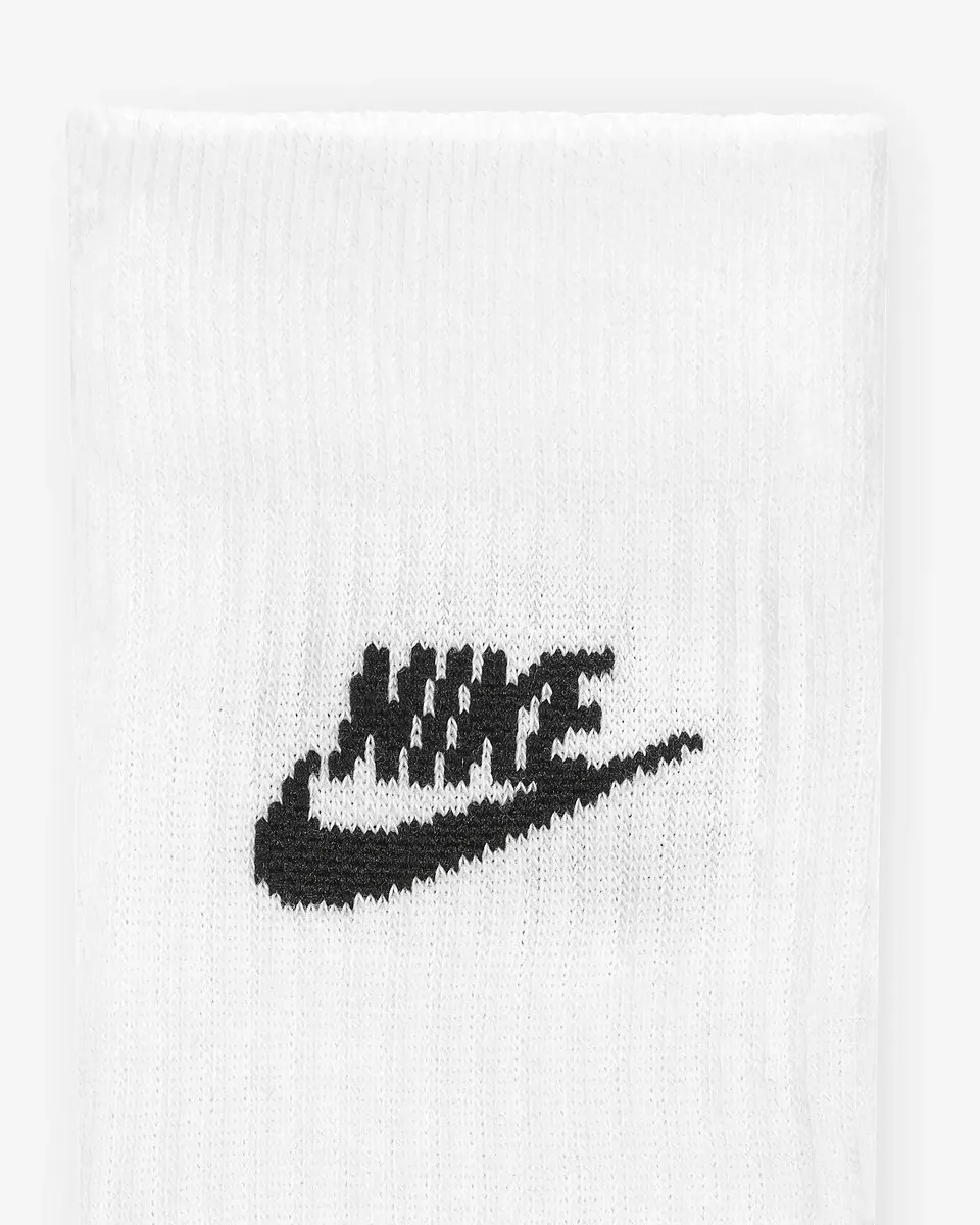 Nike Everyday Cushion Crew Sokken DX5025-100 - 3 Stuks - Wit/Zwart
