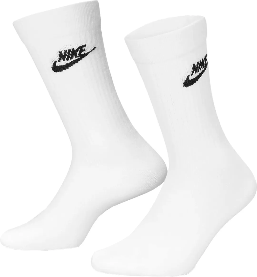 Nike Everyday Cushion Crew Sokken DX5025-100 - 3 Stuks - Wit/Zwart