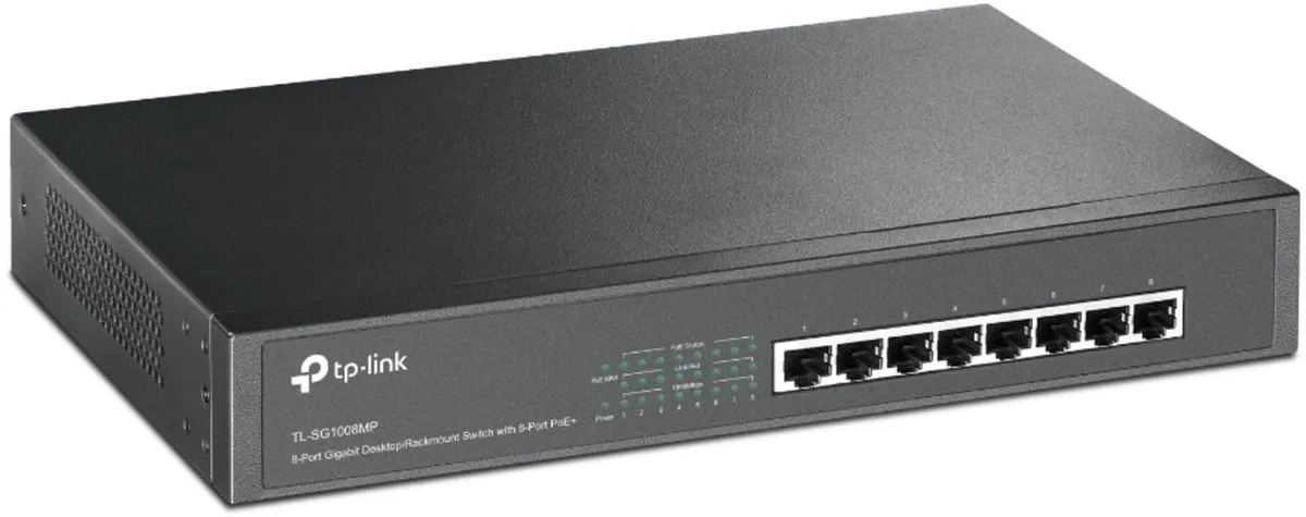 TP-Link TL-SG1008MP Netwerkswitch 8 PoE+ Poorten - 65W - Zwart