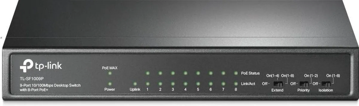 TP-Link TL-SG1008MP Netwerkswitch 8 PoE+ Poorten - 65W - Zwart