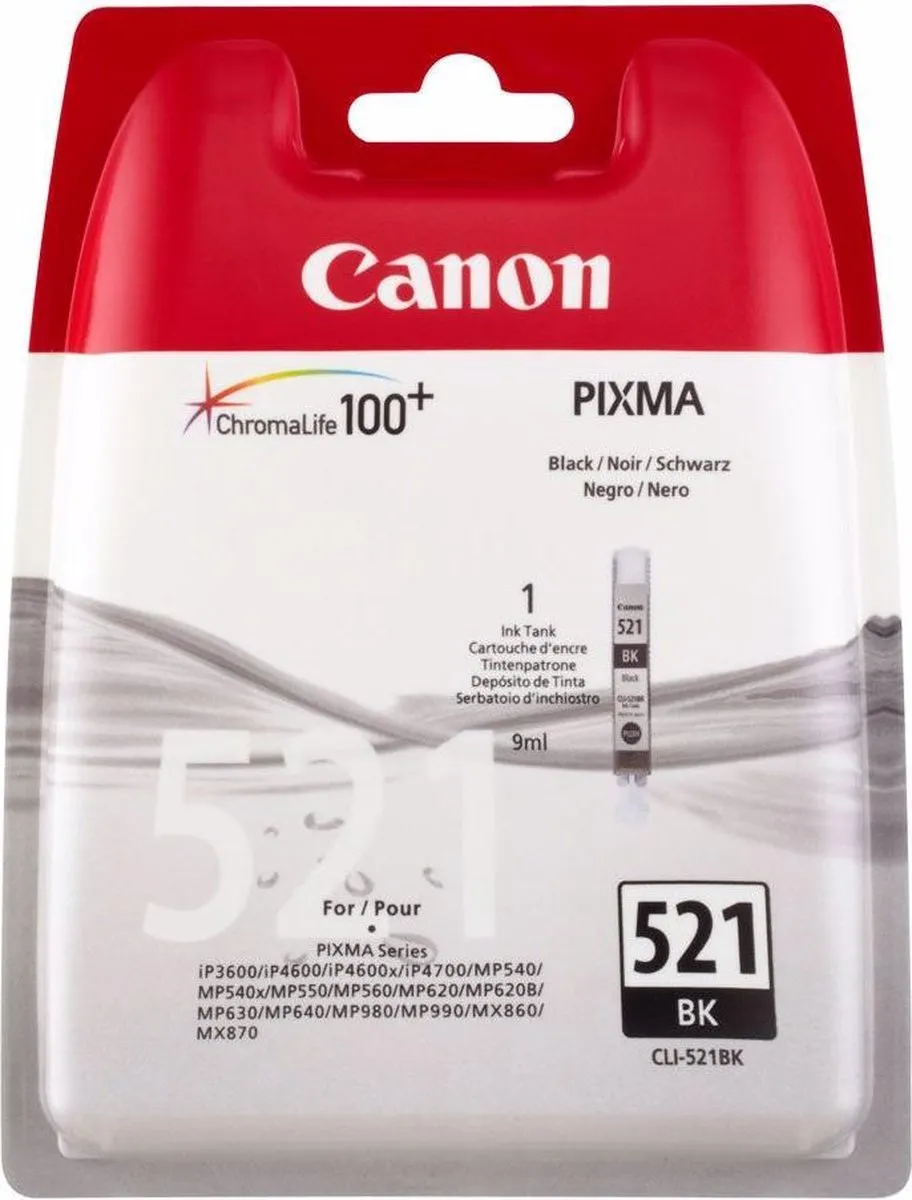 Canon CLI-521BK Inktcartridge - Zwart