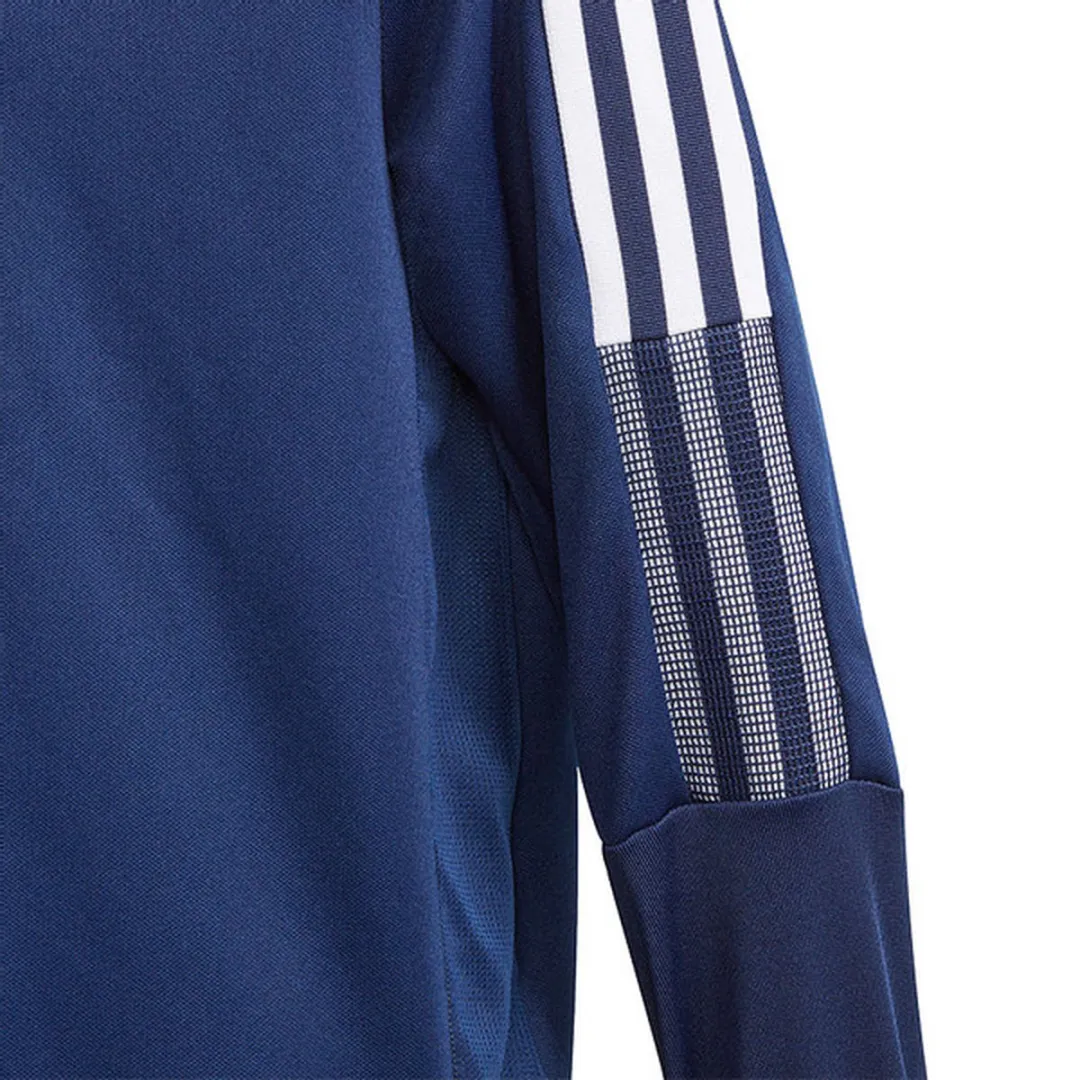 Adidas Tiro 21 Ziptop Kindertrui 116 - Marine