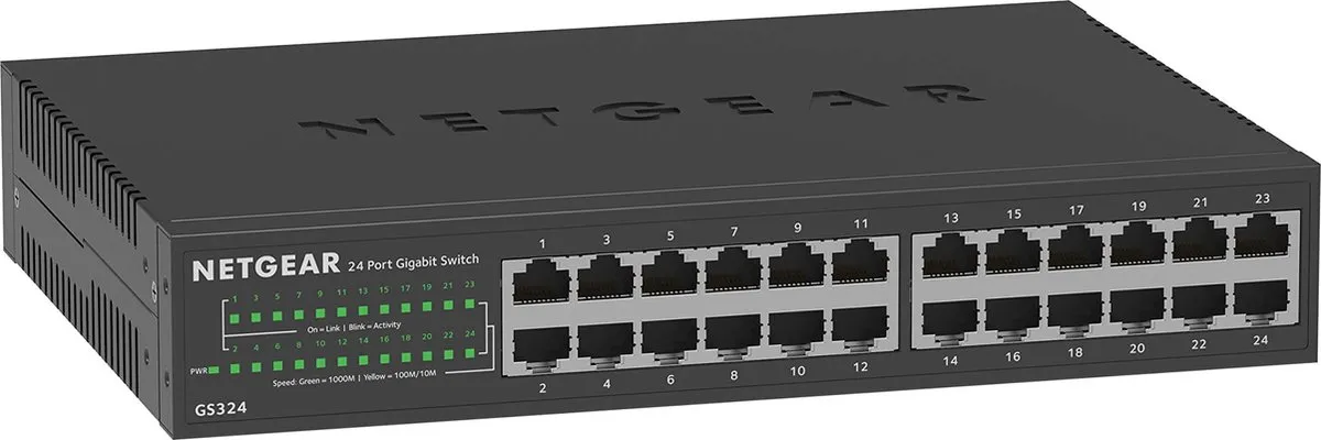 NETGEAR GS324 - Netwerk Switch - Unmanaged - 1 Gbps - 24 poorten