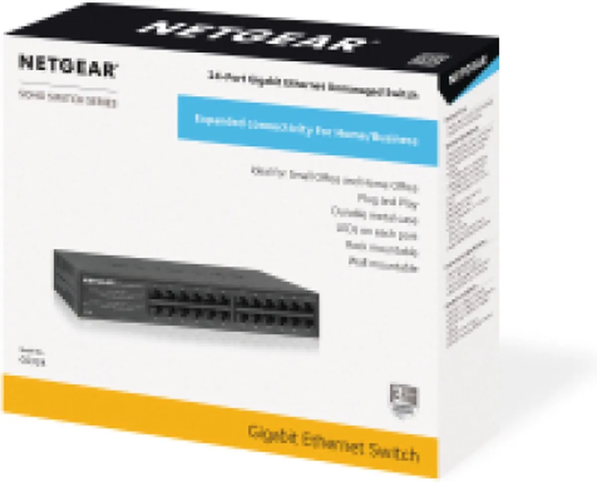 Netgear GS324 Unmanaged Switch 24x 1Gbps - Zwart - afbeelding 6 van 6
