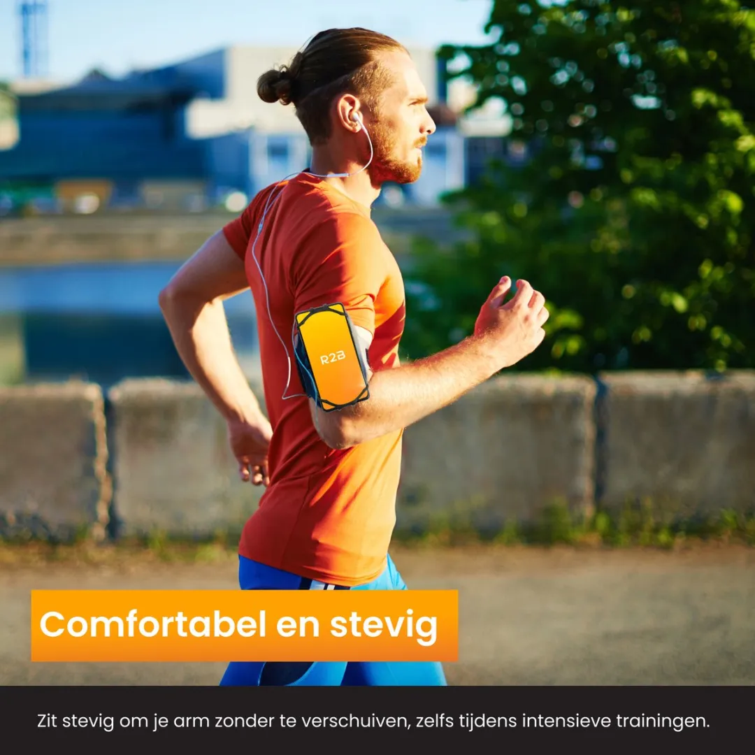 R2B Hardloop Telefoonhouder Hengelo - 360° Rotatie - Zilver
