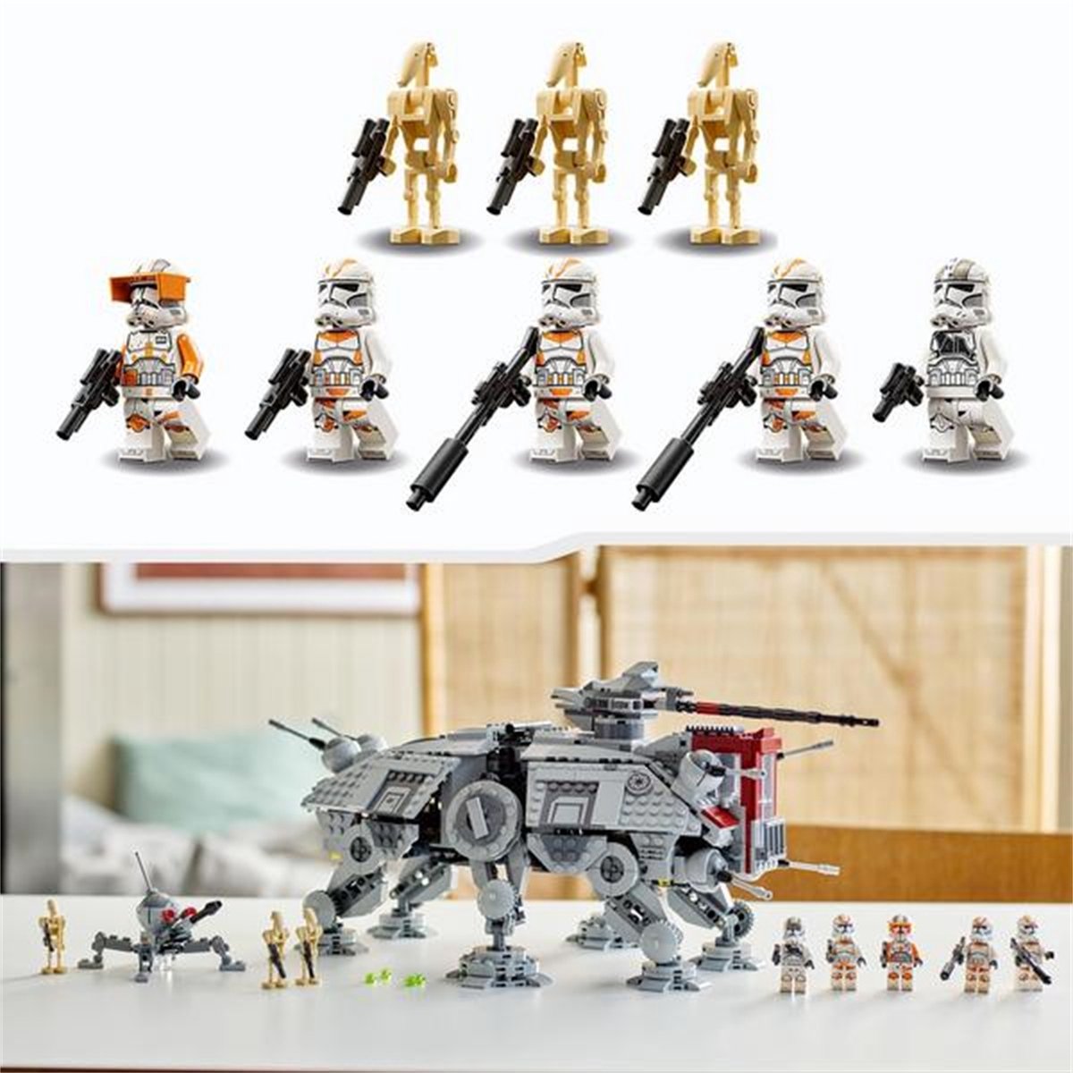 LEGO Star Wars AT-TE Walker Verstelbaar Model met Clone Troopers en Droid Figuren - 75337
