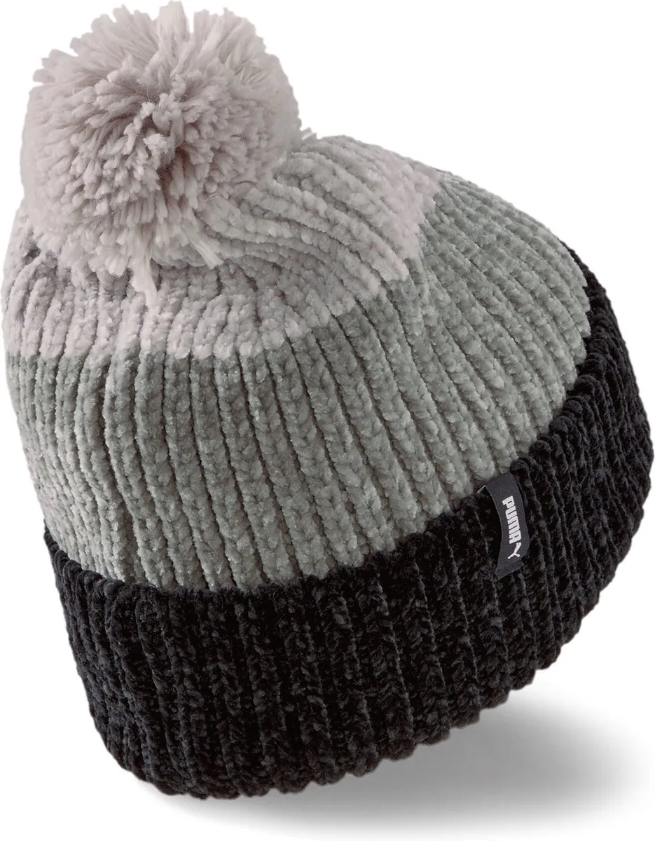 PUMA Muts met Pompon WS - One Size - Zwart/Grijs