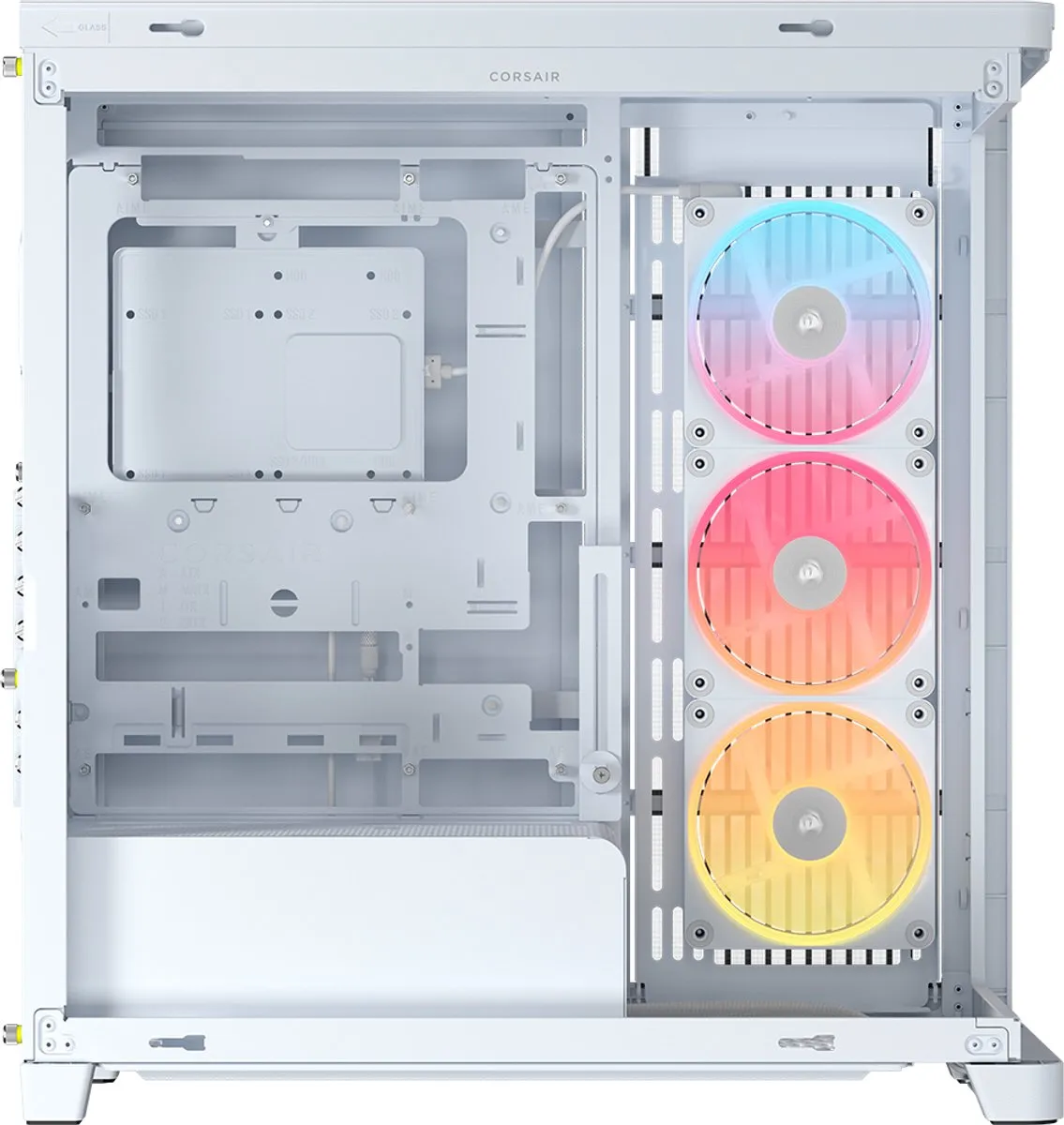 Corsair FRAME 4500X LX-R ATX Behuizing - Wit - 3x LX120-R ARGB Ventilatoren
