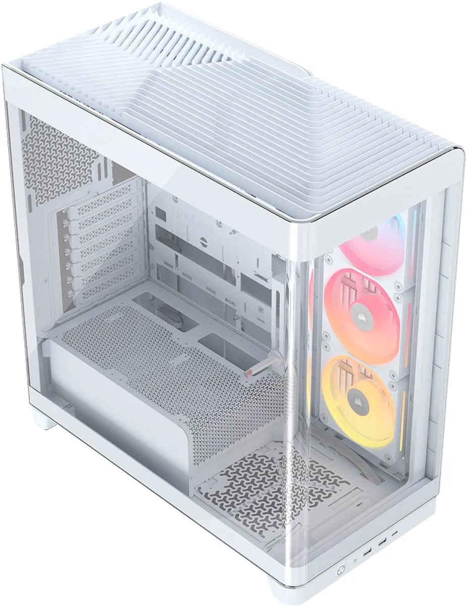 Corsair FRAME 4500X LX-R ATX Behuizing - Wit - 3x LX120-R ARGB Ventilatoren
