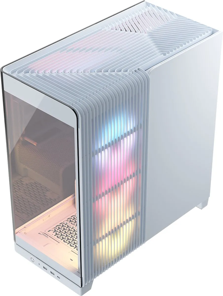 Corsair FRAME 4500X LX-R ATX Behuizing - Wit - 3x LX120-R ARGB Ventilatoren