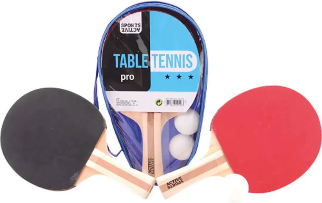Johntoy Tafeltennis Set 5-delig - 2 Ballen, 2 Batjes