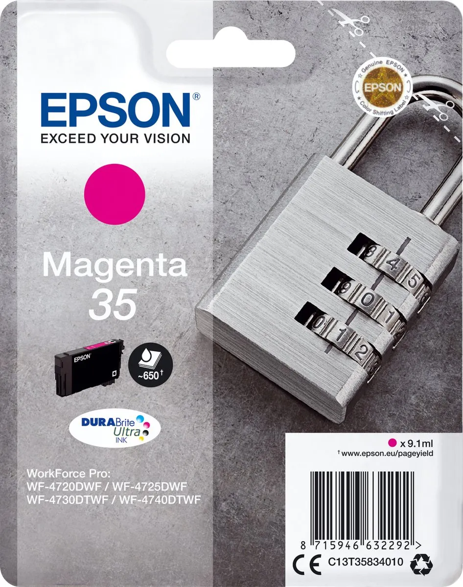 Epson 35 C13T35834010 Magenta Inktpatroon - 9.1 ml