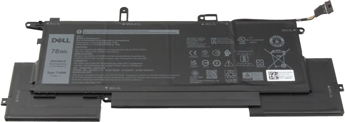 Dell WD8P8 Laptopbatterij 78Wh