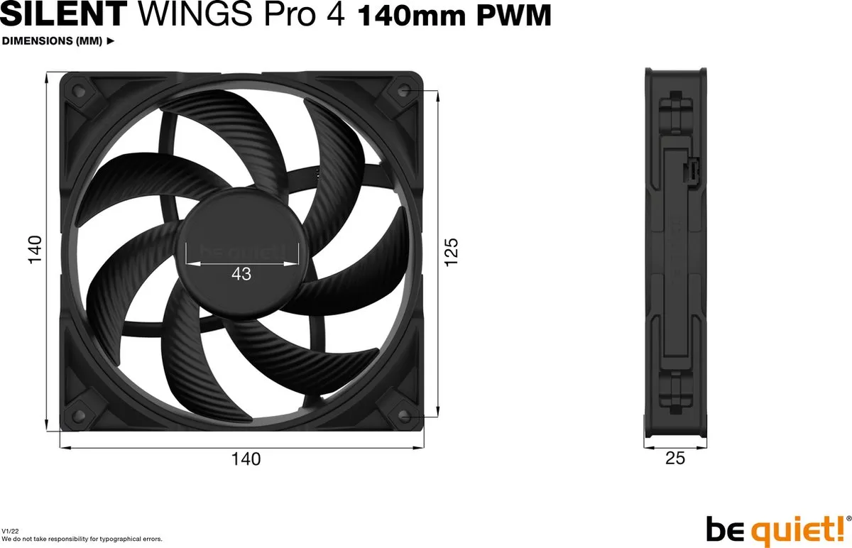 be quiet! Silent Wings 4 BL099 140mm PWM Ventilator - Zwart