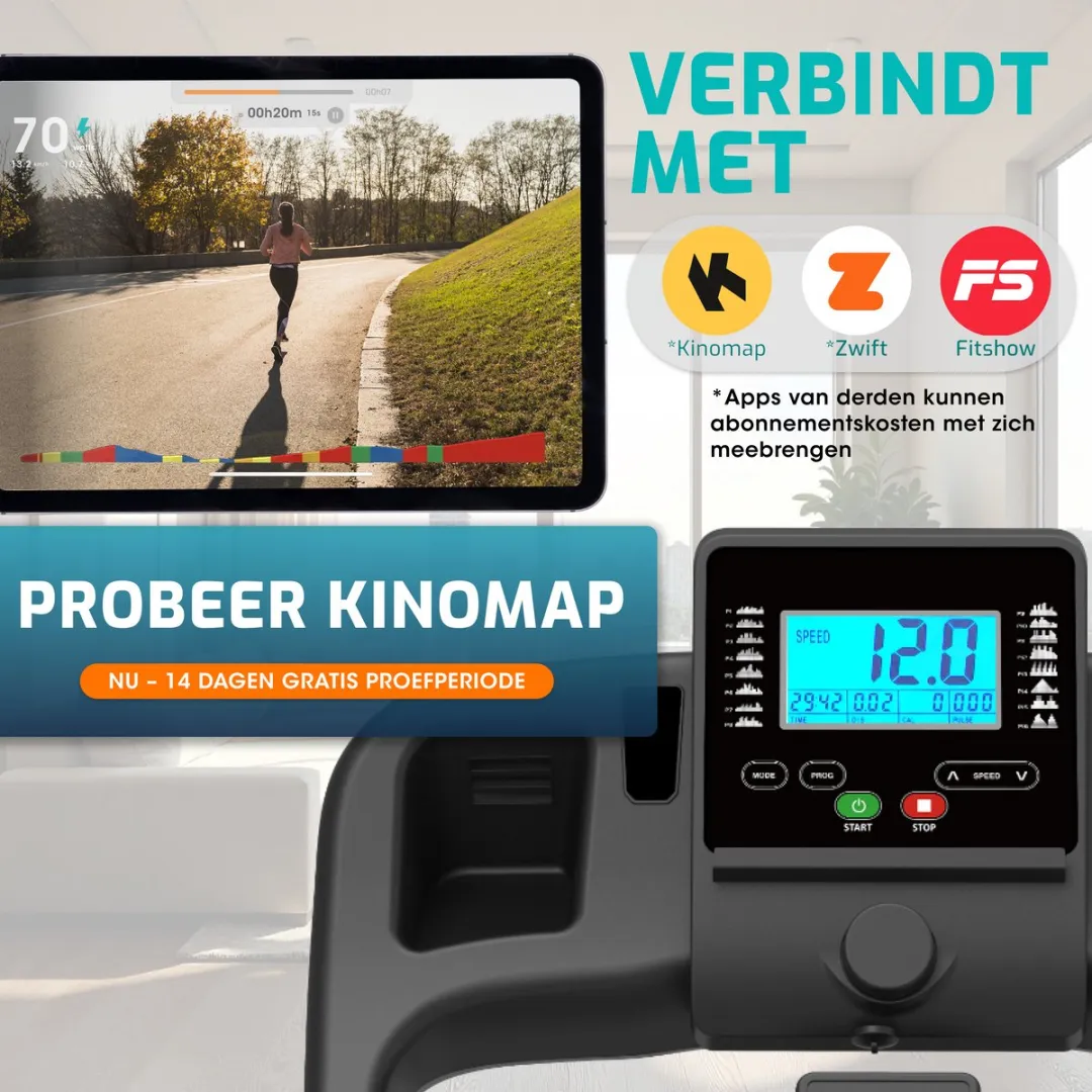 FITAGE Loopband FITAGE-16 - 12km/u - 16 Programma's - Zwart