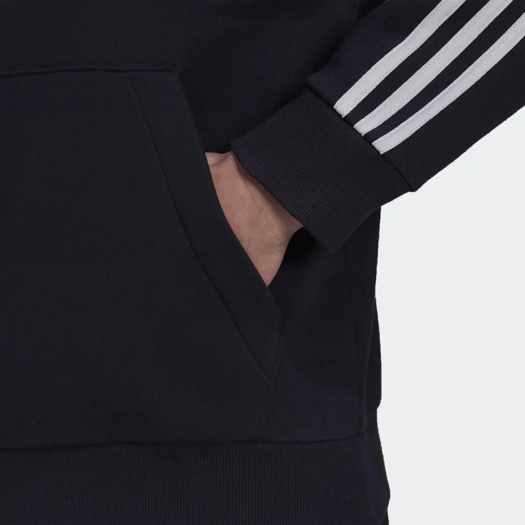 adidas Essentials Fleece Hoodie 3-Stripes - M - Blauw