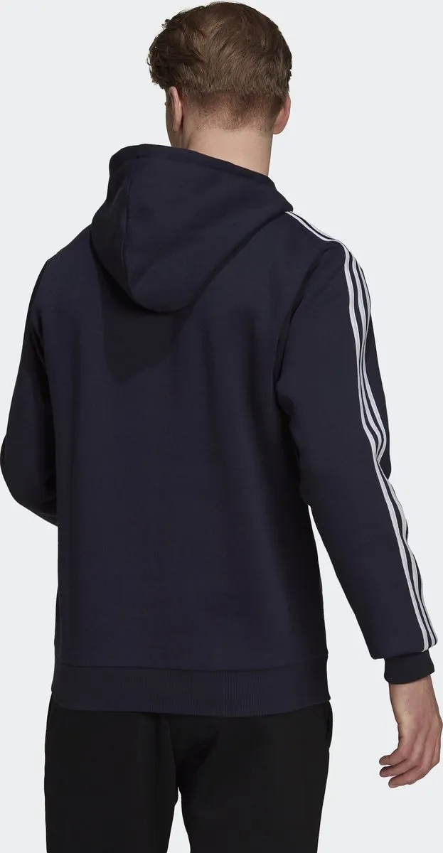 adidas Essentials Fleece Hoodie 3-Stripes - M - Blauw
