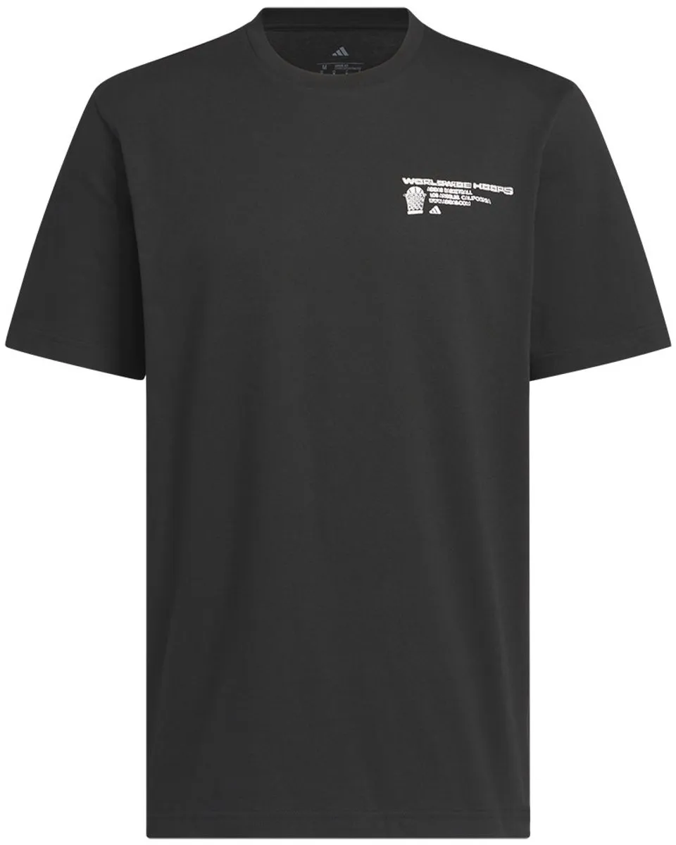 Adidas Worldwide Hoops T-shirt - Zwart XL