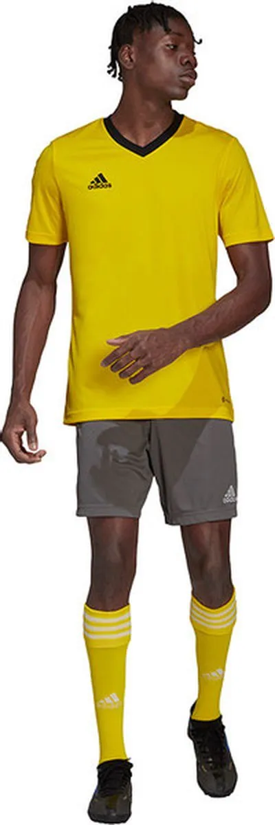 Adidas Entrada 22 Shirt Korte Mouw Heren - Geel/zwart XXL - afbeelding 6 van 6