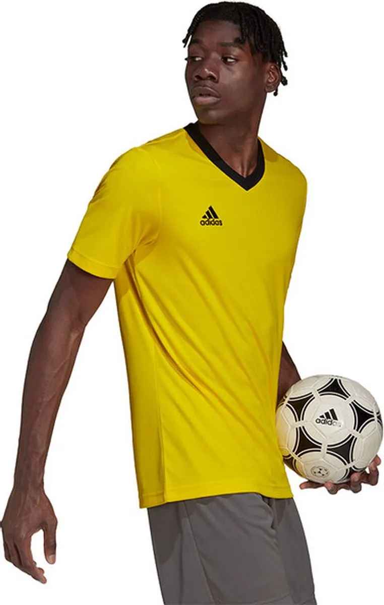 Adidas Entrada 22 Shirt Korte Mouw Heren - Geel/zwart XXL