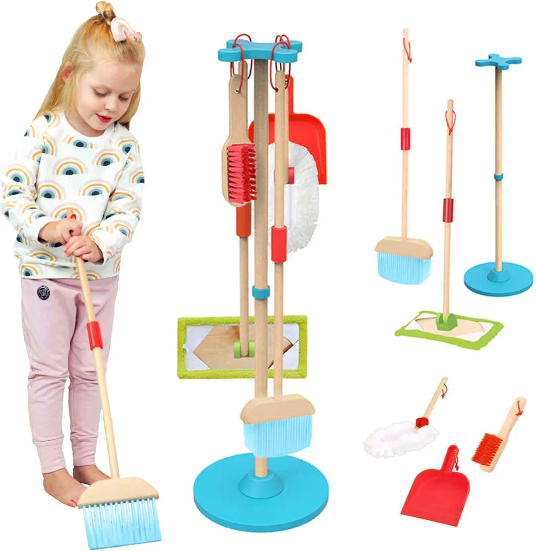 Tooky Toy Houten Schoonmaakset 6-delig