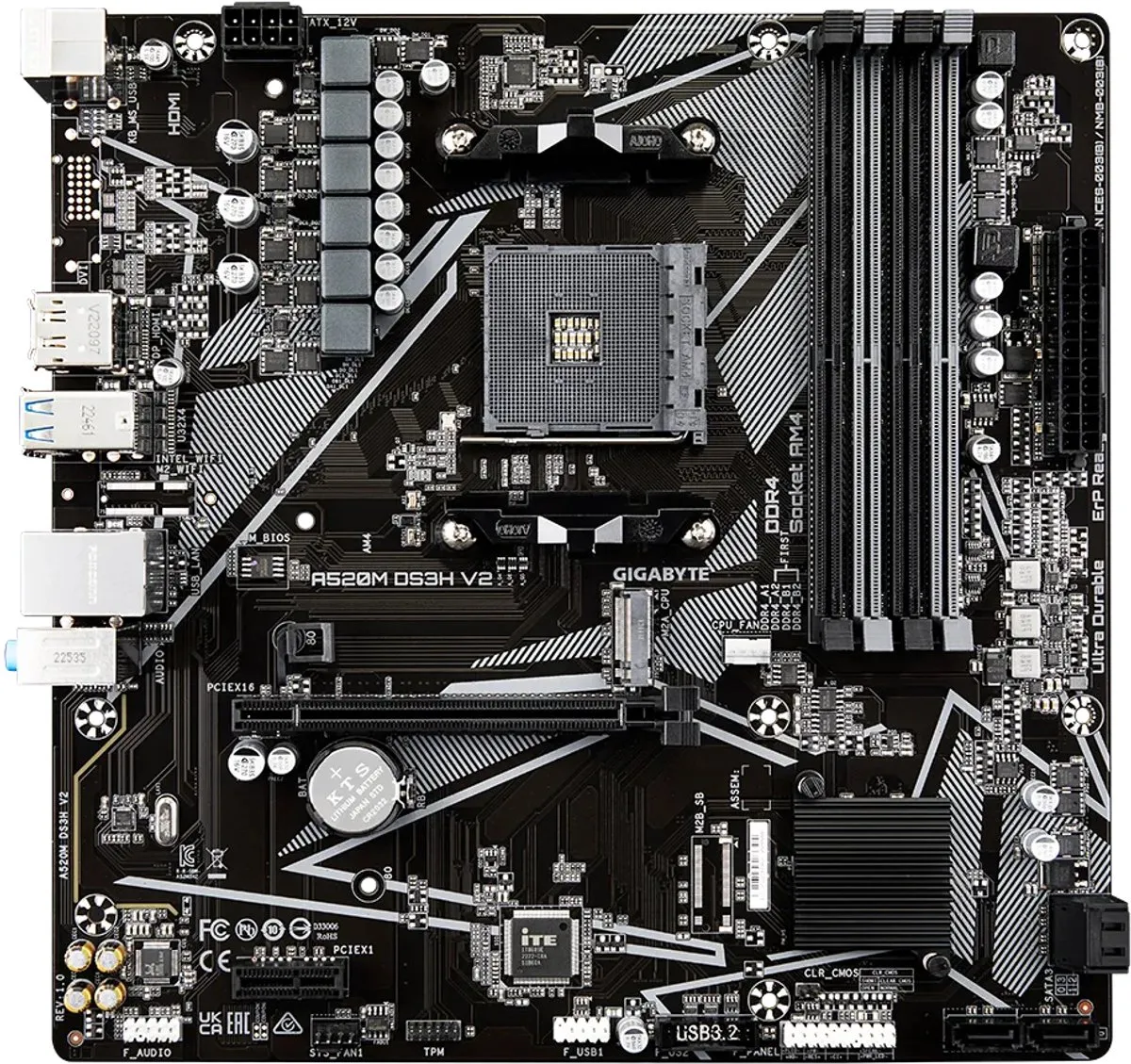 Gigabyte A520M DS3H V2 AM4 Micro-ATX Moederbord - afbeelding 6 van 6